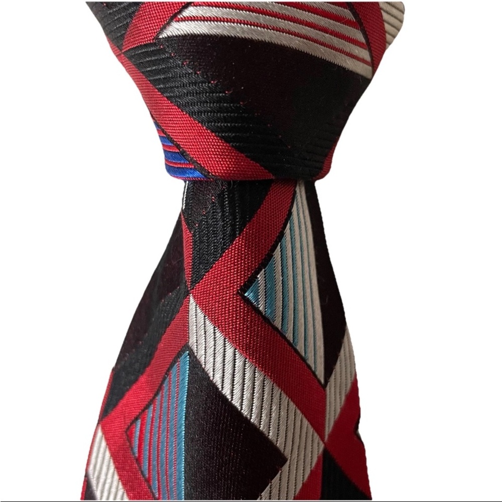Serica Elite Men's 100% Silk Necktie Made in Italy Handmade Geometric Diamonds